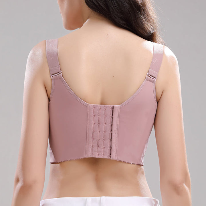 Lara™ Lace comfort - front fastening bra with floral lace and wide straps