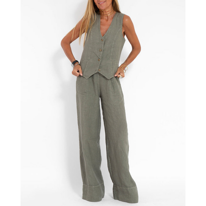 Ashia™ Women Sleeveless V-neck 2 Piece Set