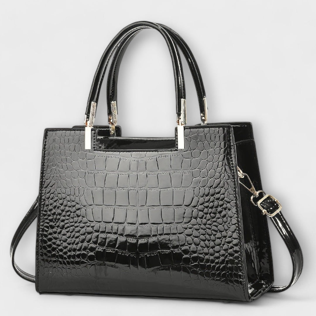 Brielle™ Shiny Crocodile-Embossed Handbag