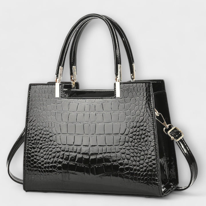 Brielle™ Shiny Crocodile-Embossed Handbag