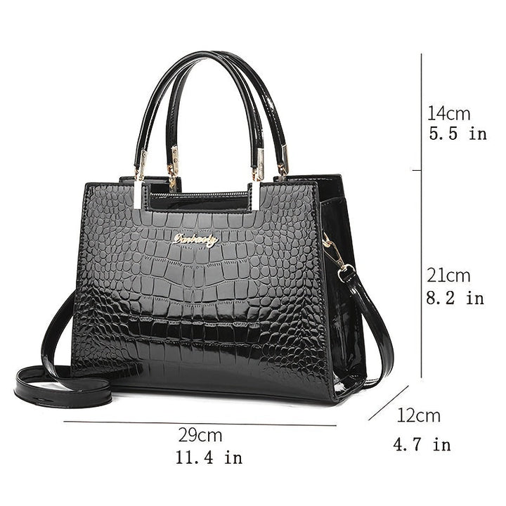 Brielle™ Shiny Crocodile-Embossed Handbag