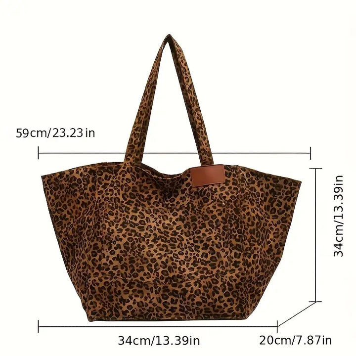 Rita™ Chic Leopard Print Canvas Tote Bag