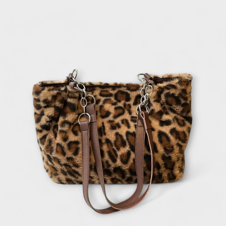 Mika™ Chic Leopard Print Tote in Luxurious Soft Faux Fur