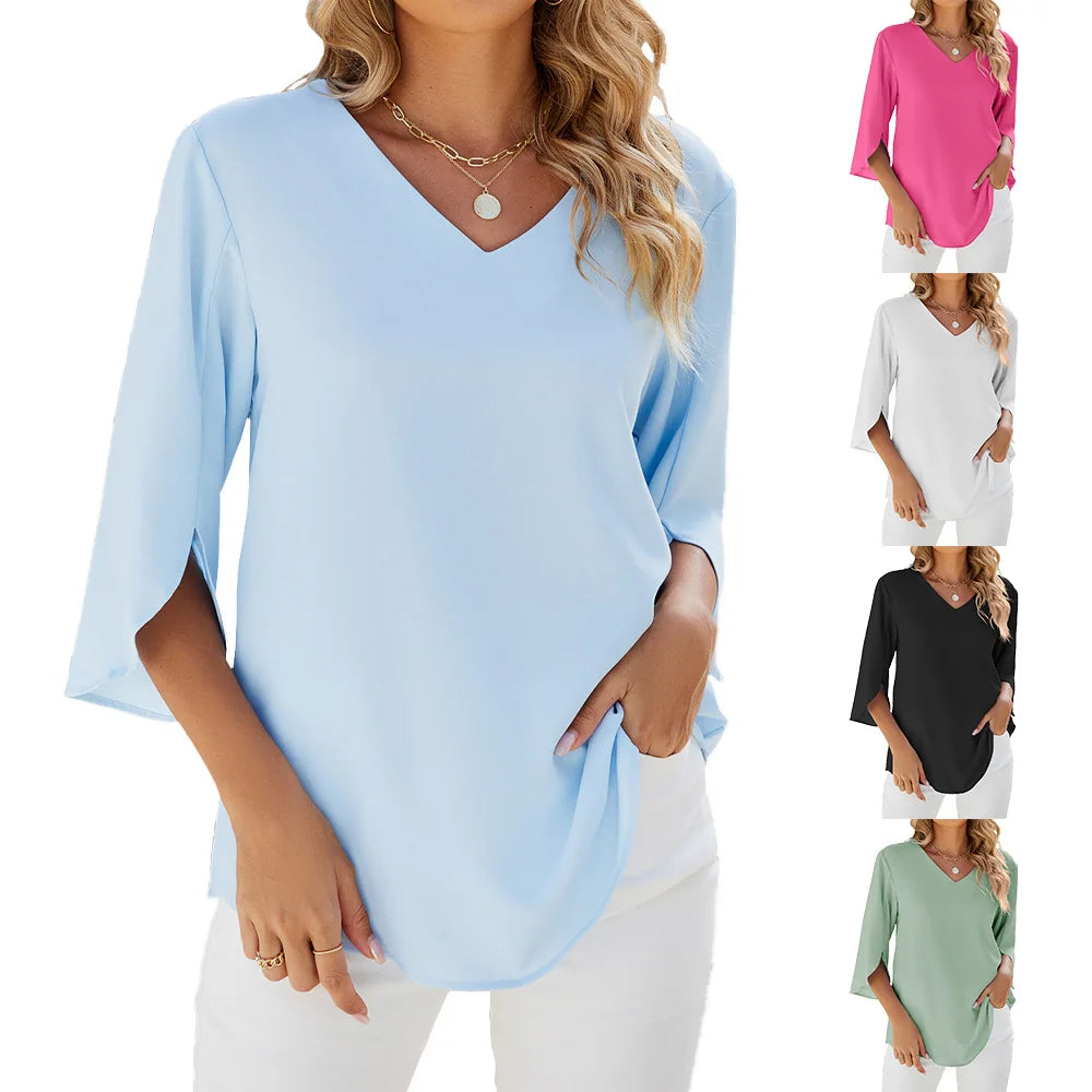 Jadzia™  Relaxed V-neck Blouse