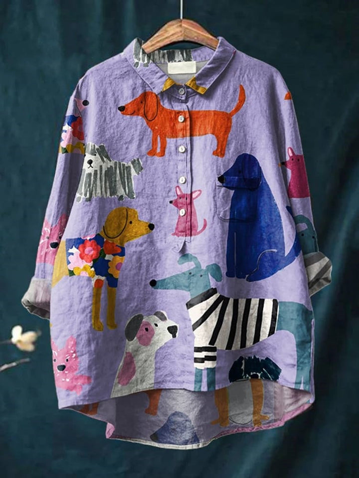 Tresha™ Playful Doggie Print Blouse