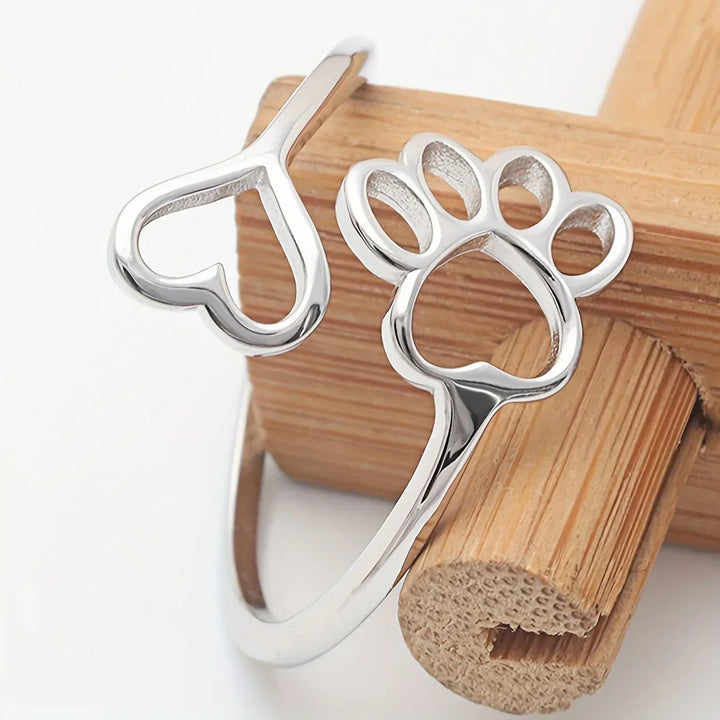 Artisan Paw and Heart Ring