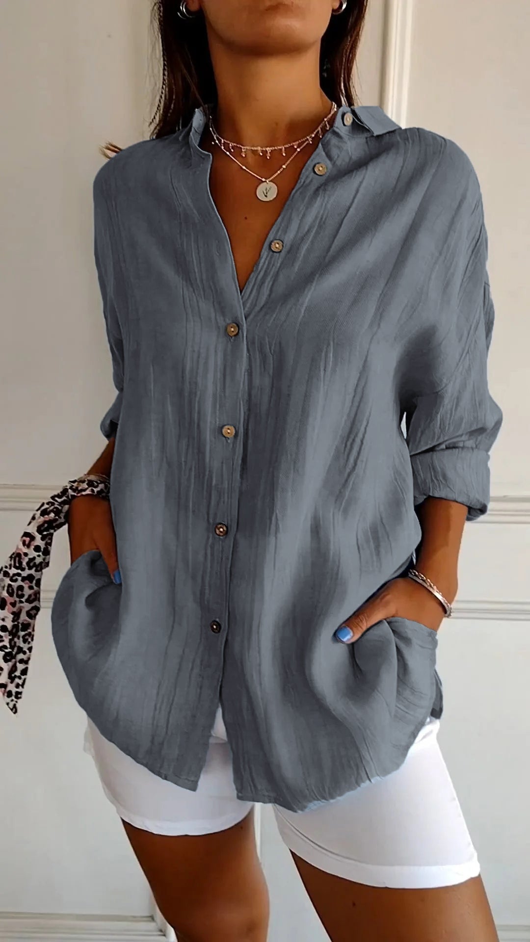 Jerusha™  Pleated Classic Blouse