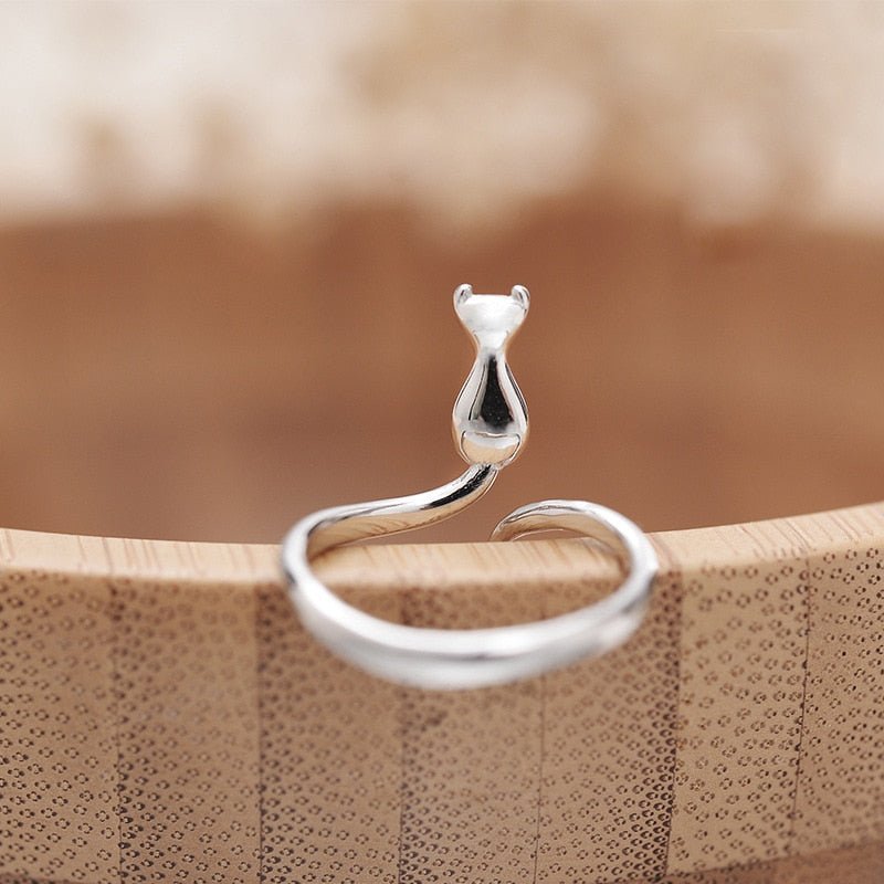 Charming Stainless Steel Cat Ring